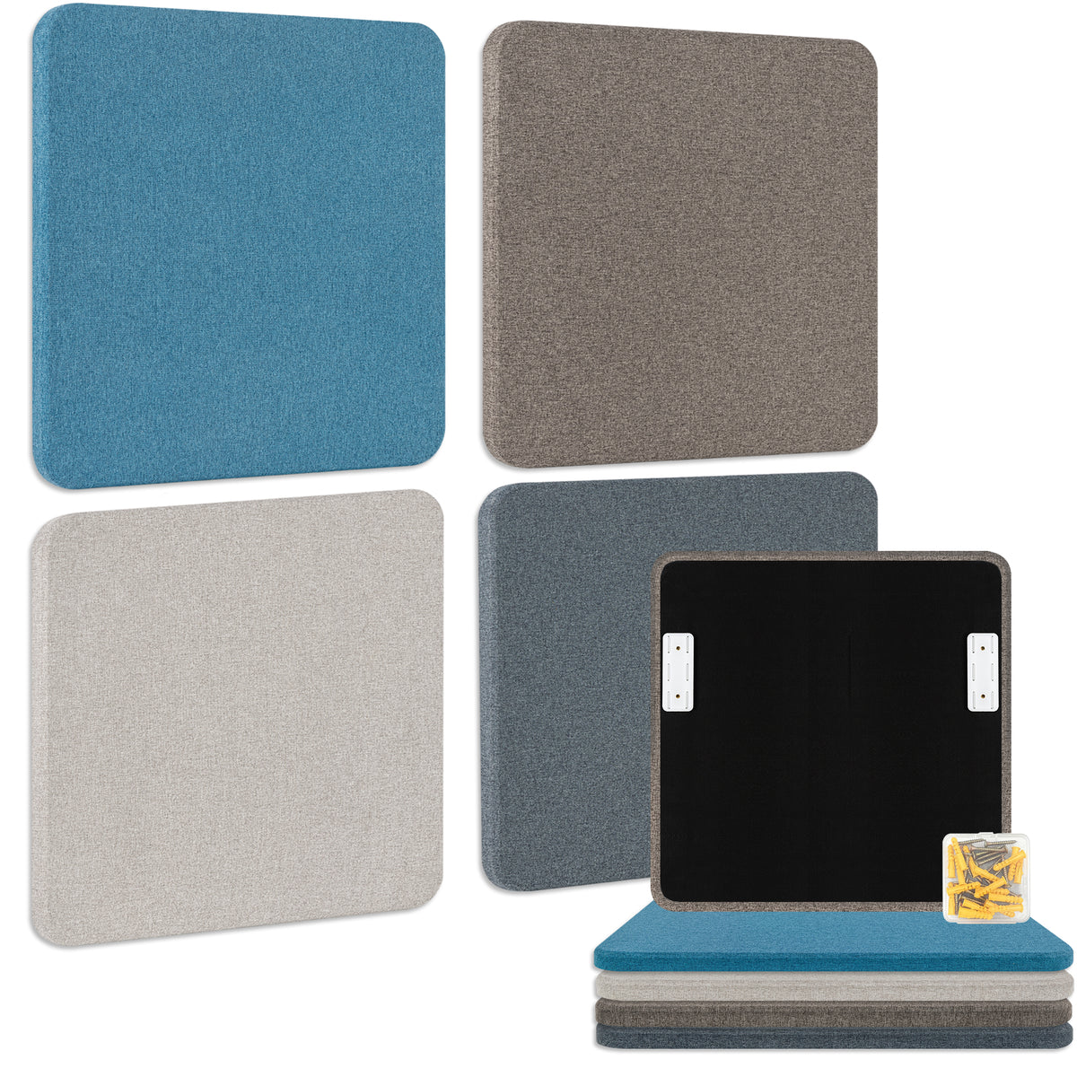 BUBOS 4-Pack Fabric Acoustic Panels-Mistral