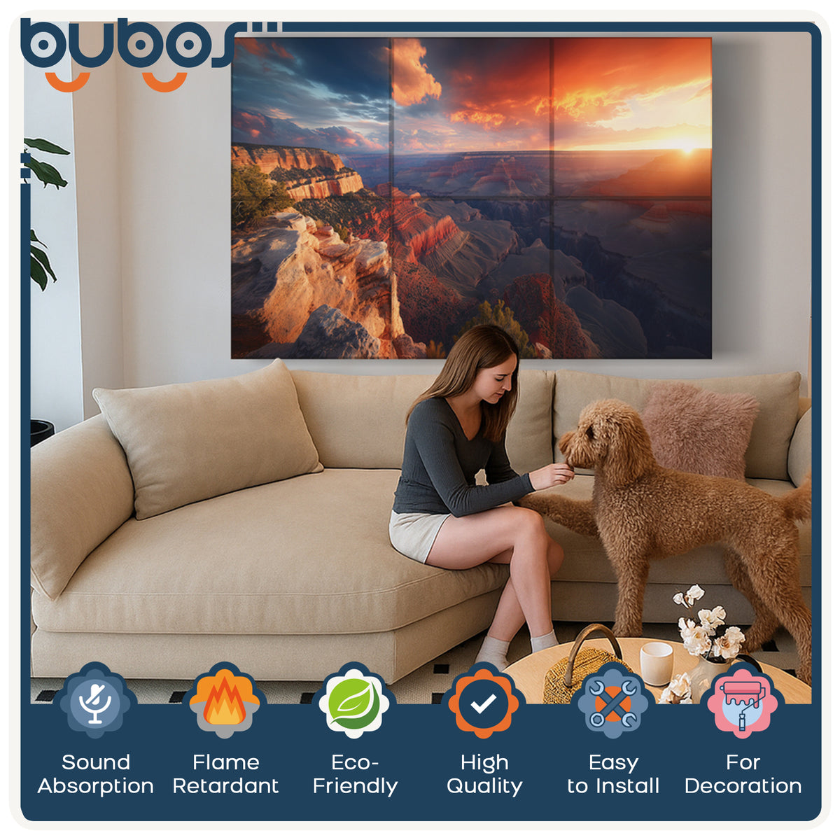 BUBOS 6-Pack Acoustic Panel-Canyon Fire