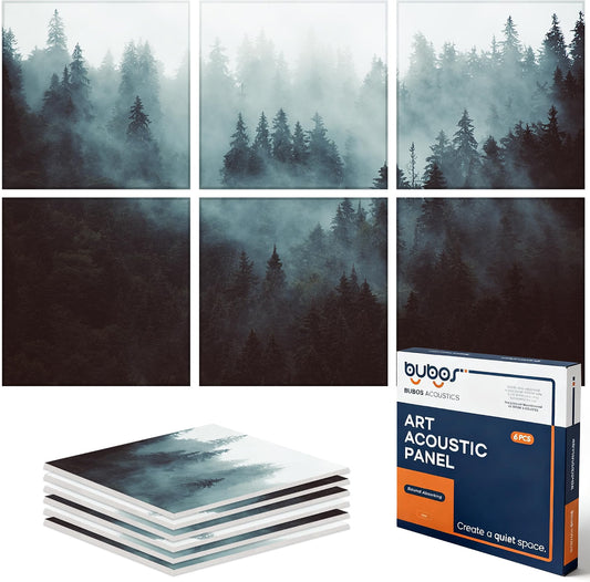 BUBOS 6-Pack Acoustic Panels-Foggy Forest