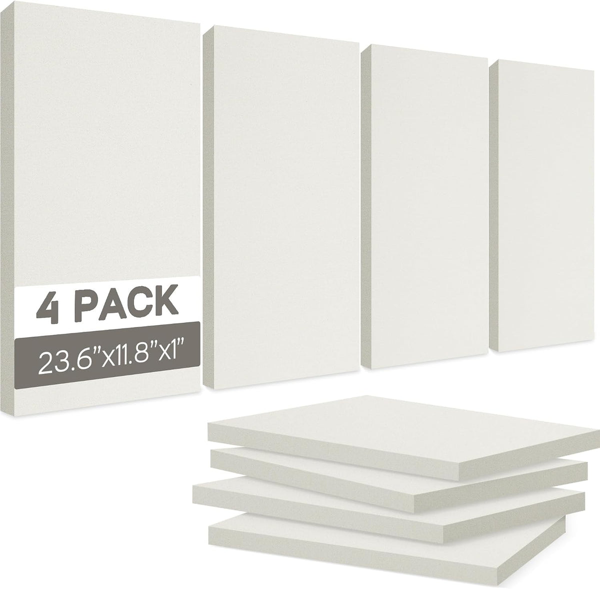 BUBOS Fabric Acoustic Wall Panels, 4-Pack | 1-Inch Peel and Stick Panels