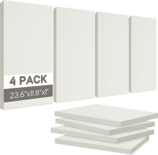 BUBOS Fabric Acoustic Wall Panels, 4-Pack | 1-Inch Peel and Stick Panels