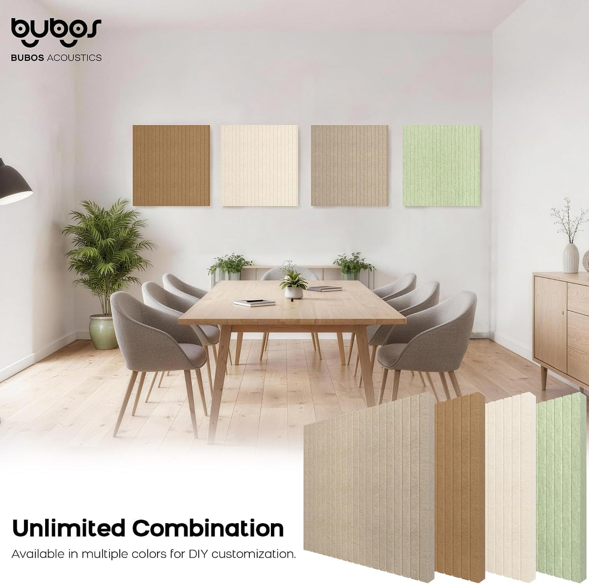 BUBOS Sona Block Acoustic Panels, 2-Pack – Wall Mount or Ceiling Suspension