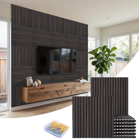 BUBOS 6-Pack Acoustic Wall Panels-Slat Flow