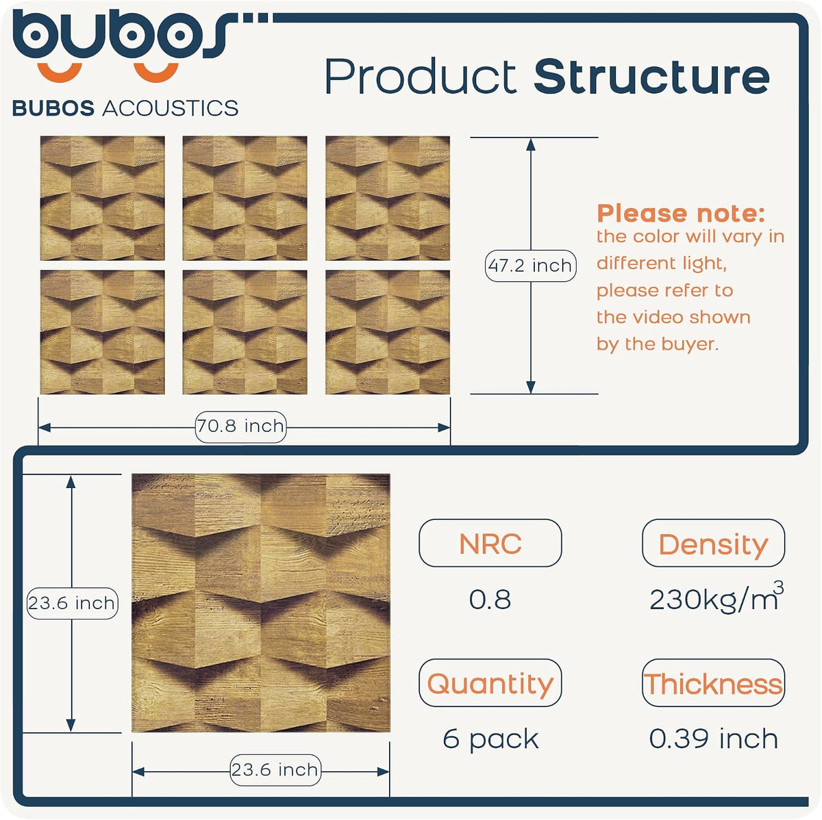 Bubos Large Acoustic log color 72*48"