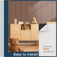 BUBOS 4 Pack Acoustic Panels-Deep Faux Wood Veneer