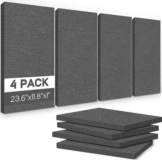 BUBOS Fabric Acoustic Wall Panels, 4-Pack | 1-Inch Peel and Stick Panels