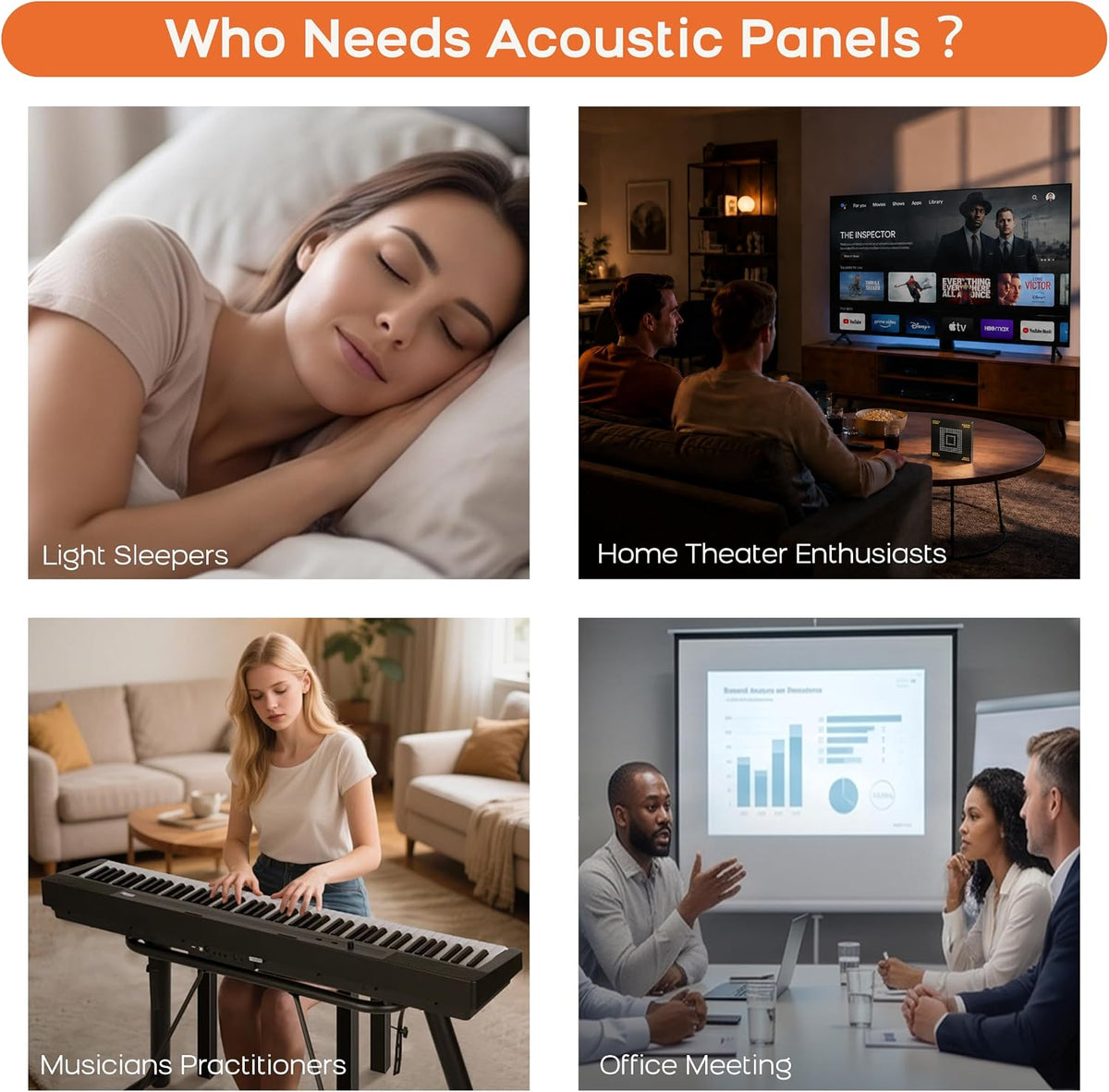 BUBOS 6-Pack Acoustic Wall Panels-SonoSculpt