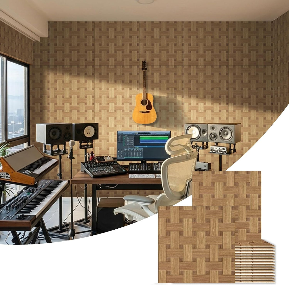 BUBOS 6-Pack Acoustic Wall Panels-GrainLoom