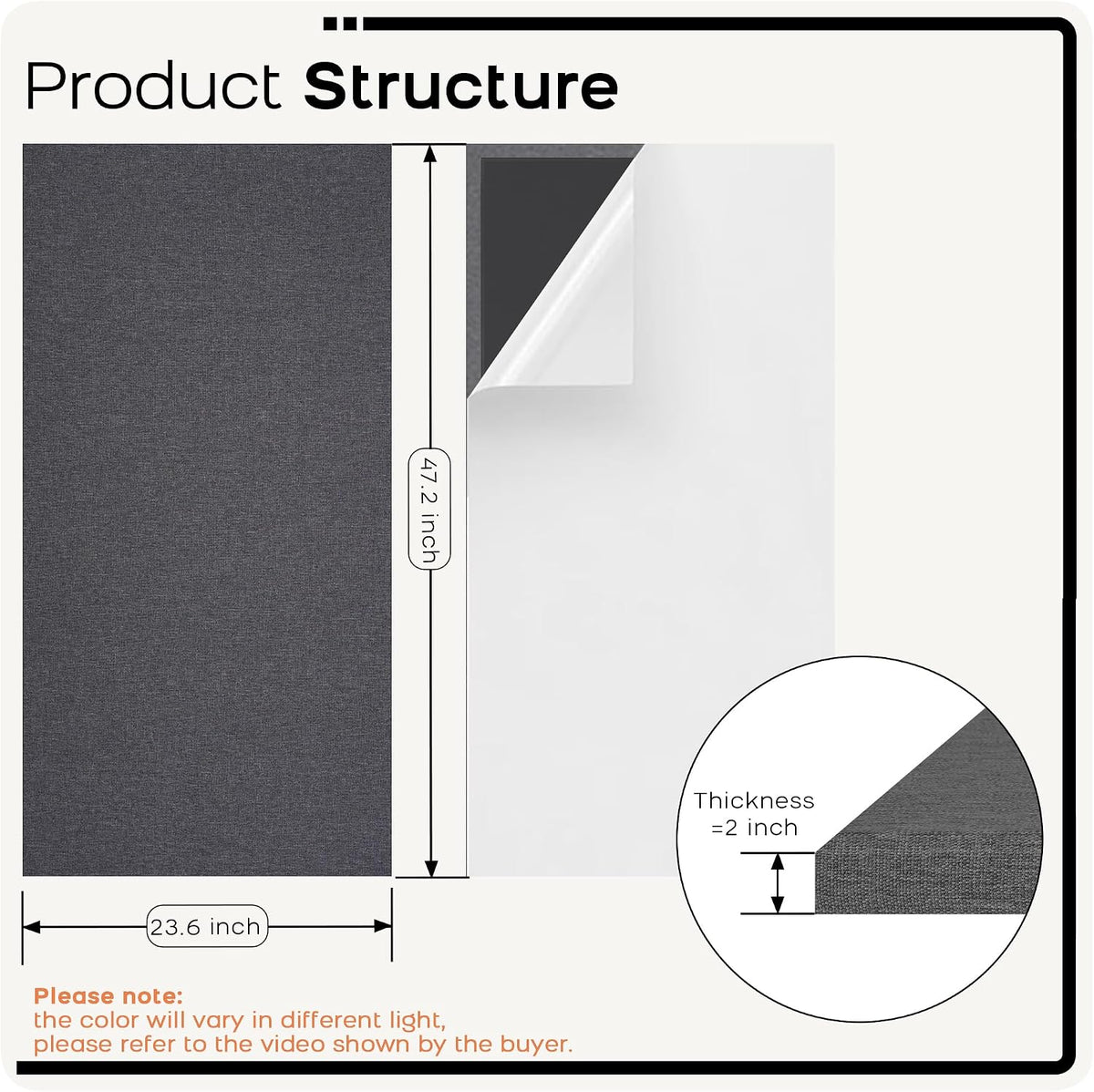 BUBOS Fabric Acoustic Panels, 2-Pack, 2-Inch Thick | Max CavityPro