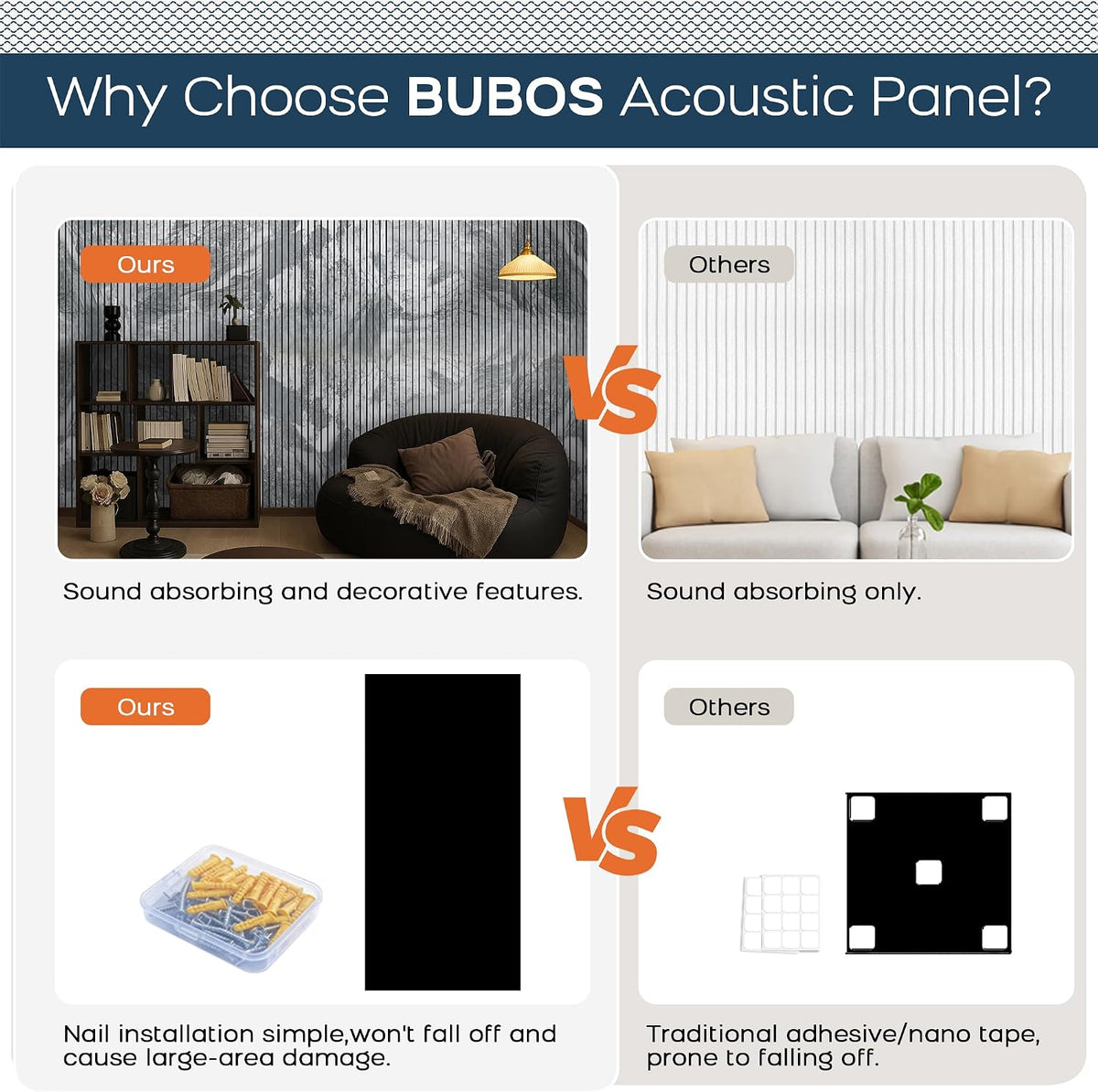 BUBOS 4-Pack Acoustic Panels-Noir