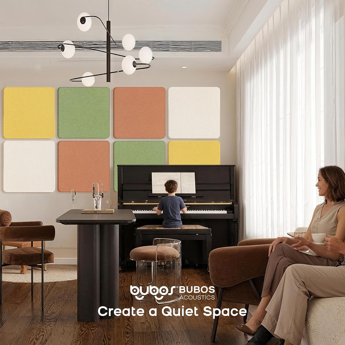 BUBOS 4-Pack Fabric Acoustic Panels-Ember