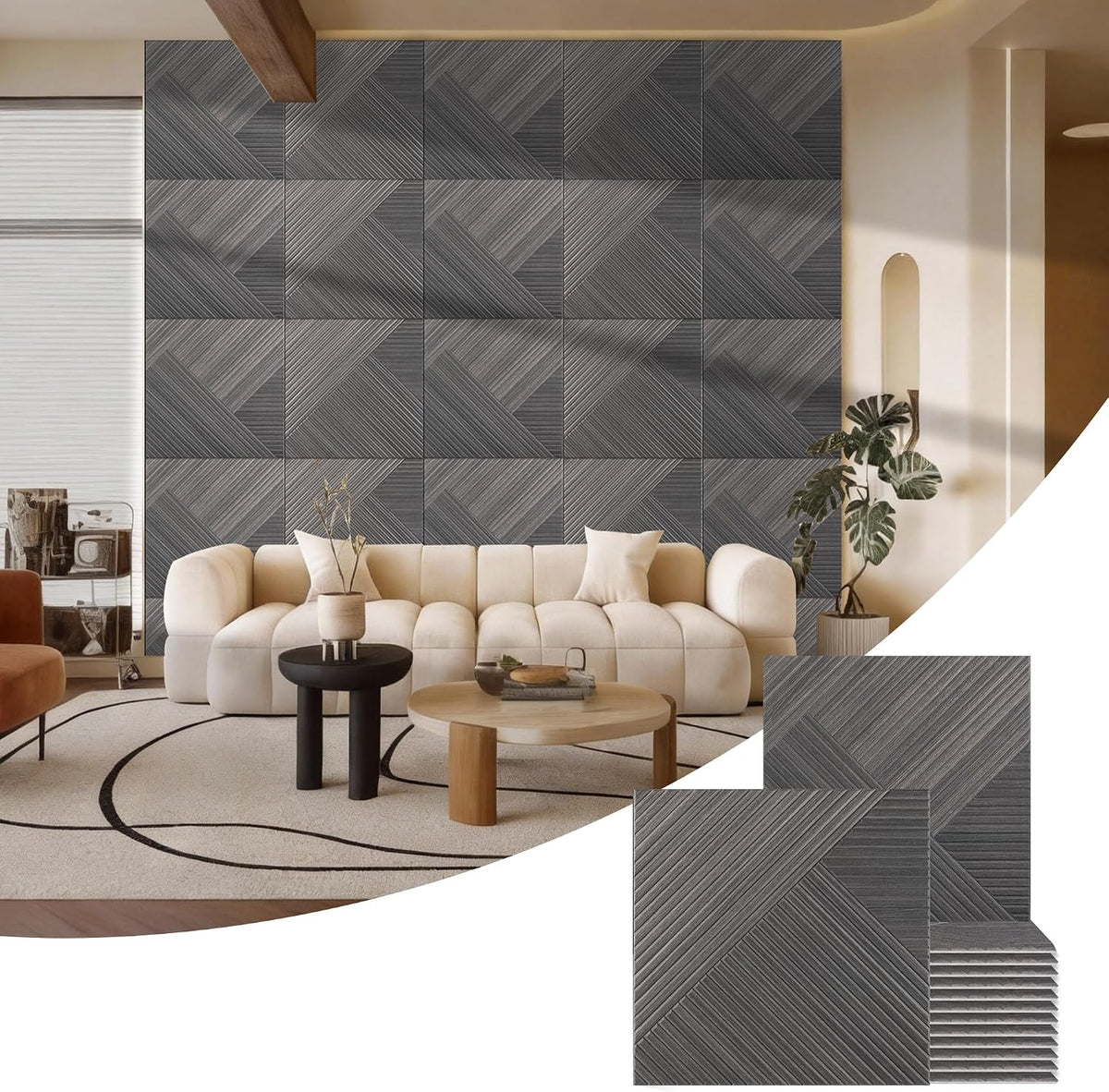 BUBOS 6-Pack Acoustic Wall Panels-Diamond Weave