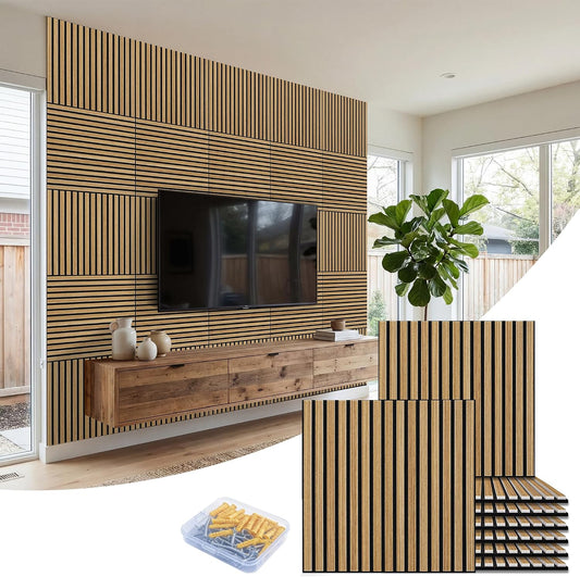 BUBOS 6-Pack Acoustic Wall Panels-Slat Flow