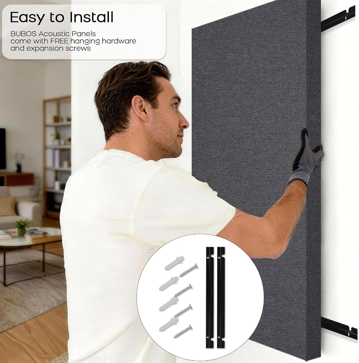 BUBOS Fabric Acoustic Panels, 2-Pack, 2-Inch Thick | Max CavityPro