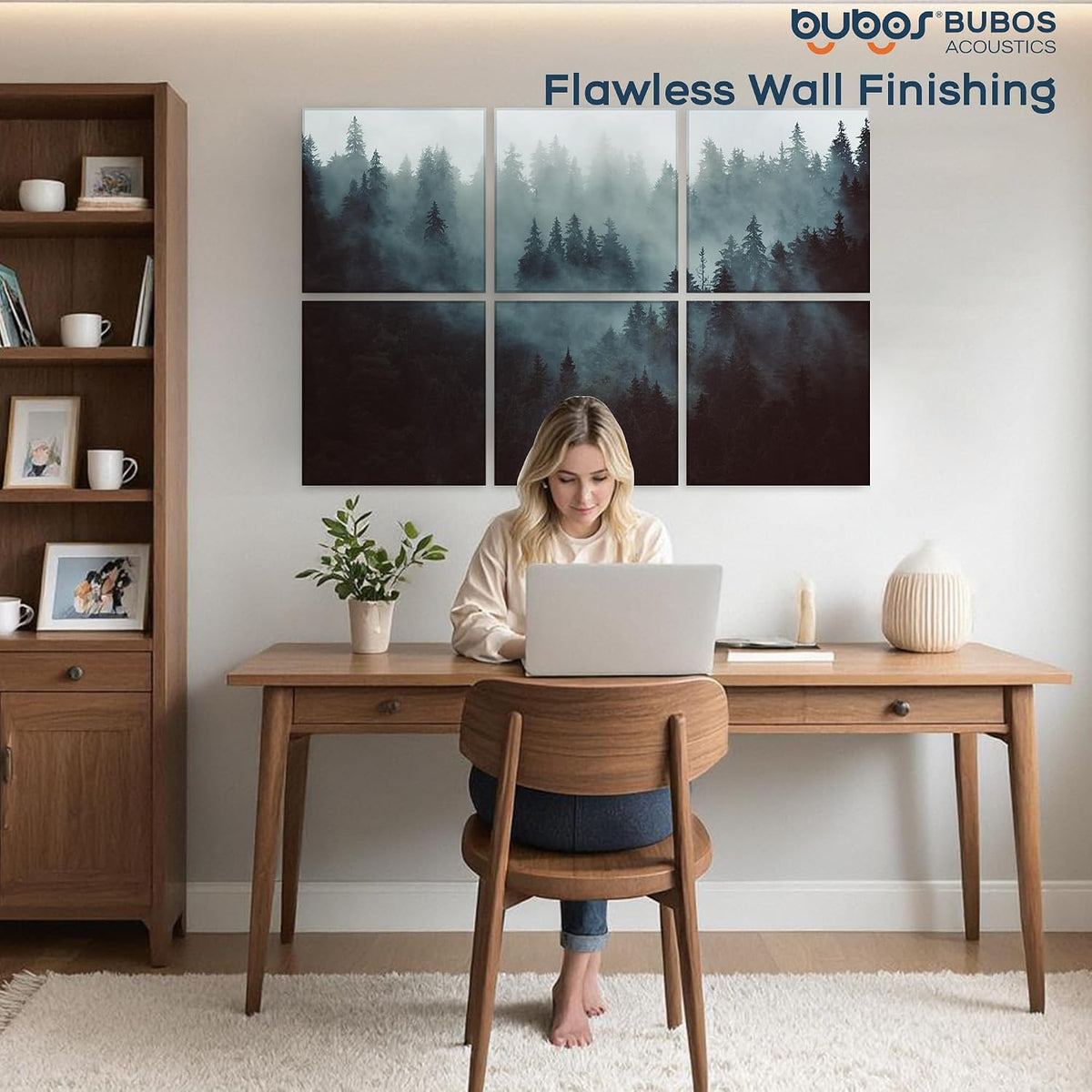 BUBOS 6-Pack Acoustic Panels-Foggy Forest
