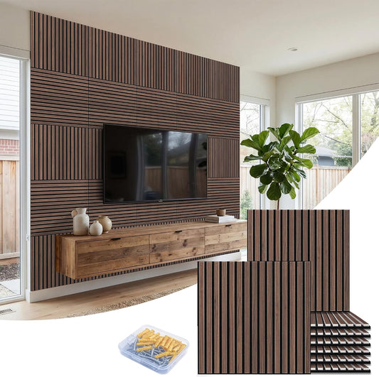 BUBOS 6-Pack Acoustic Wall Panels-Slat Flow