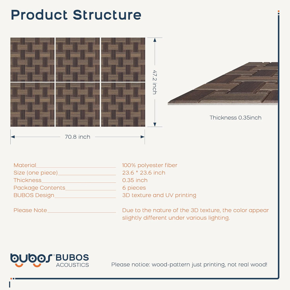 BUBOS 6-Pack Acoustic Wall Panels-GrainLoom