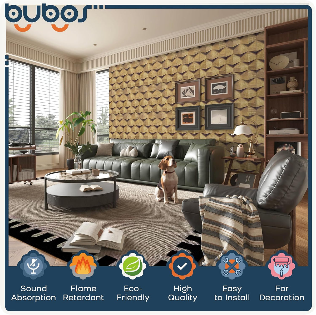 Bubos Large Acoustic log color 72*48"