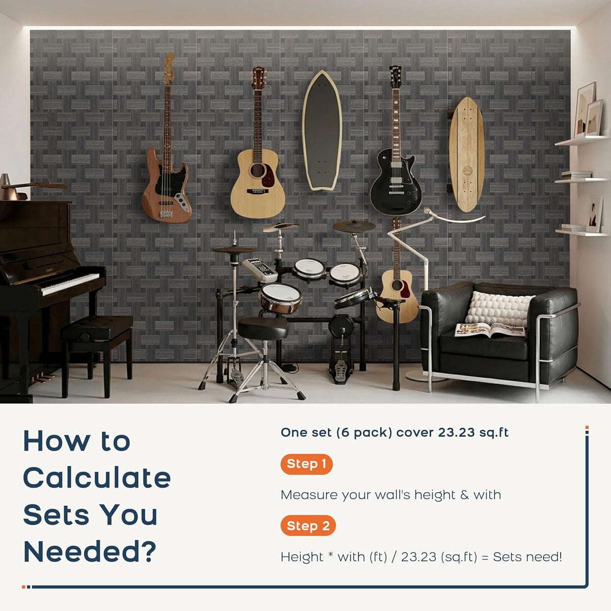 BUBOS 6-Pack Acoustic Wall Panels-GrainLoom