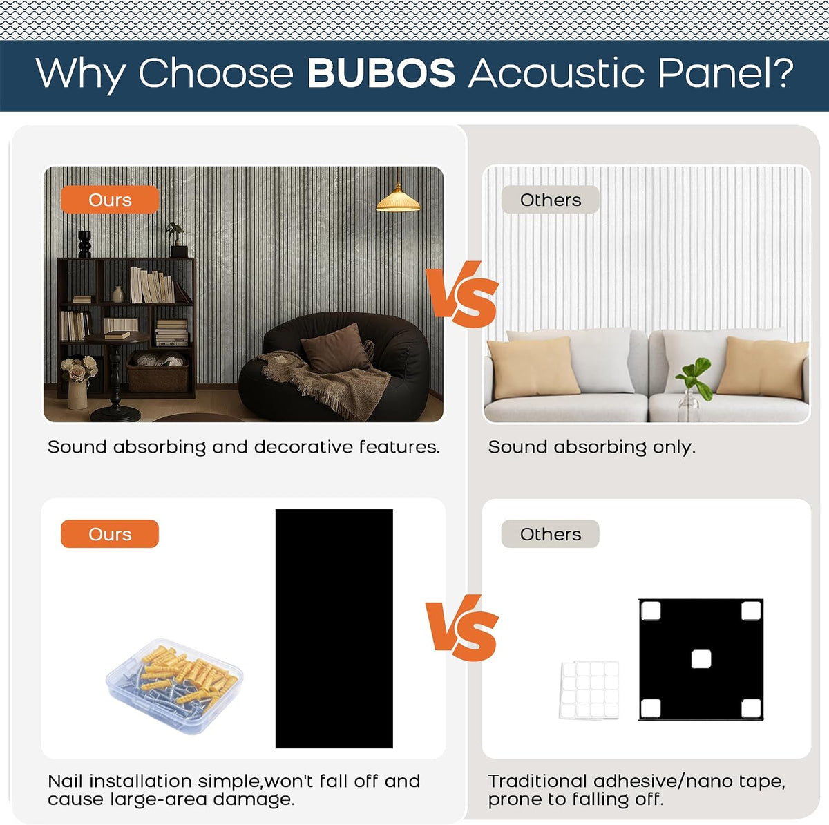BUBOS 4-Pack Acoustic Panels-Noir