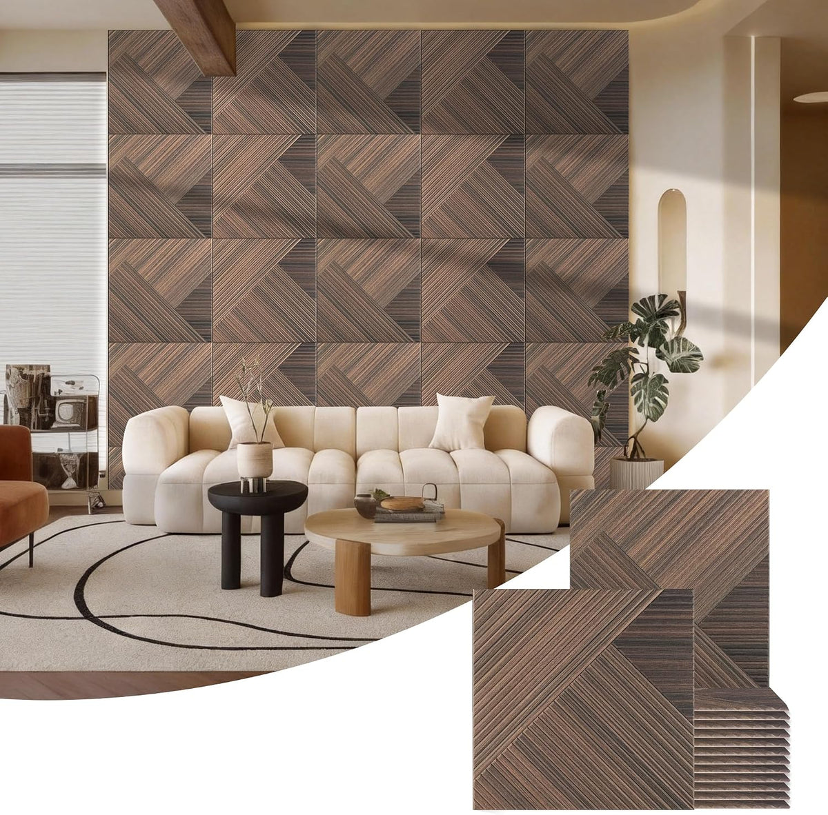 BUBOS 6-Pack Acoustic Wall Panels-Diamond Weave