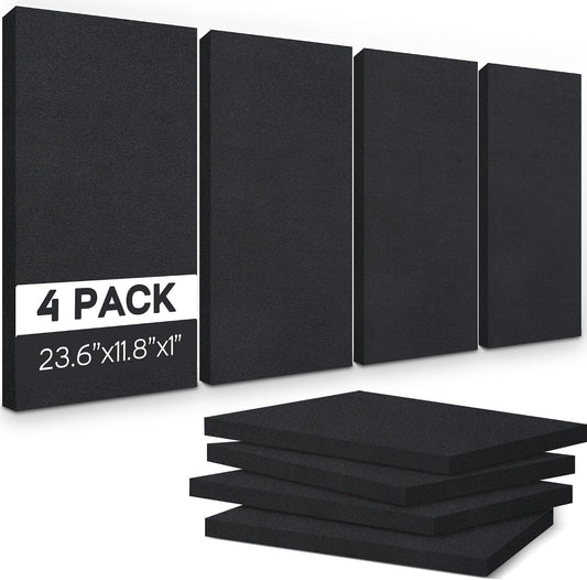 BUBOS Fabric Acoustic Wall Panels, 4-Pack | 1-Inch Peel and Stick Panels