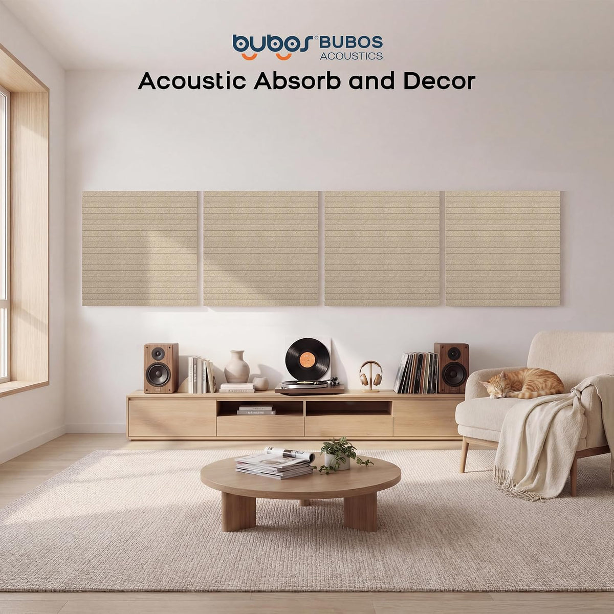 BUBOS Sona Block Acoustic Panels, 2-Pack – Wall Mount or Ceiling Suspension