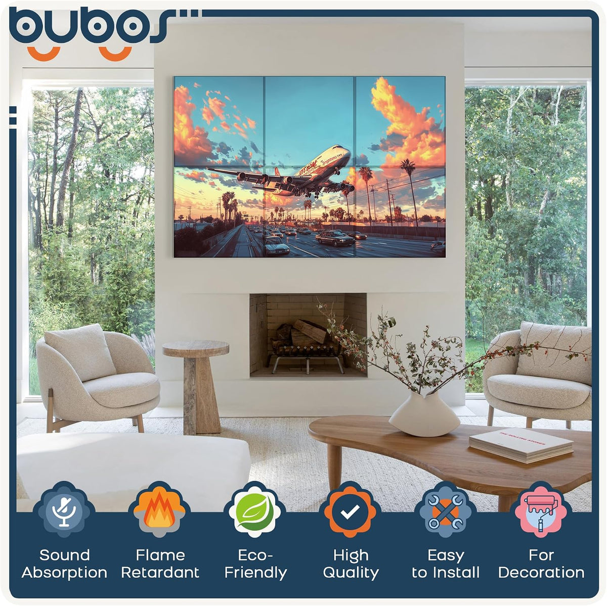 BUBOS 6-Pack Acoustic Panels-Urban Wings