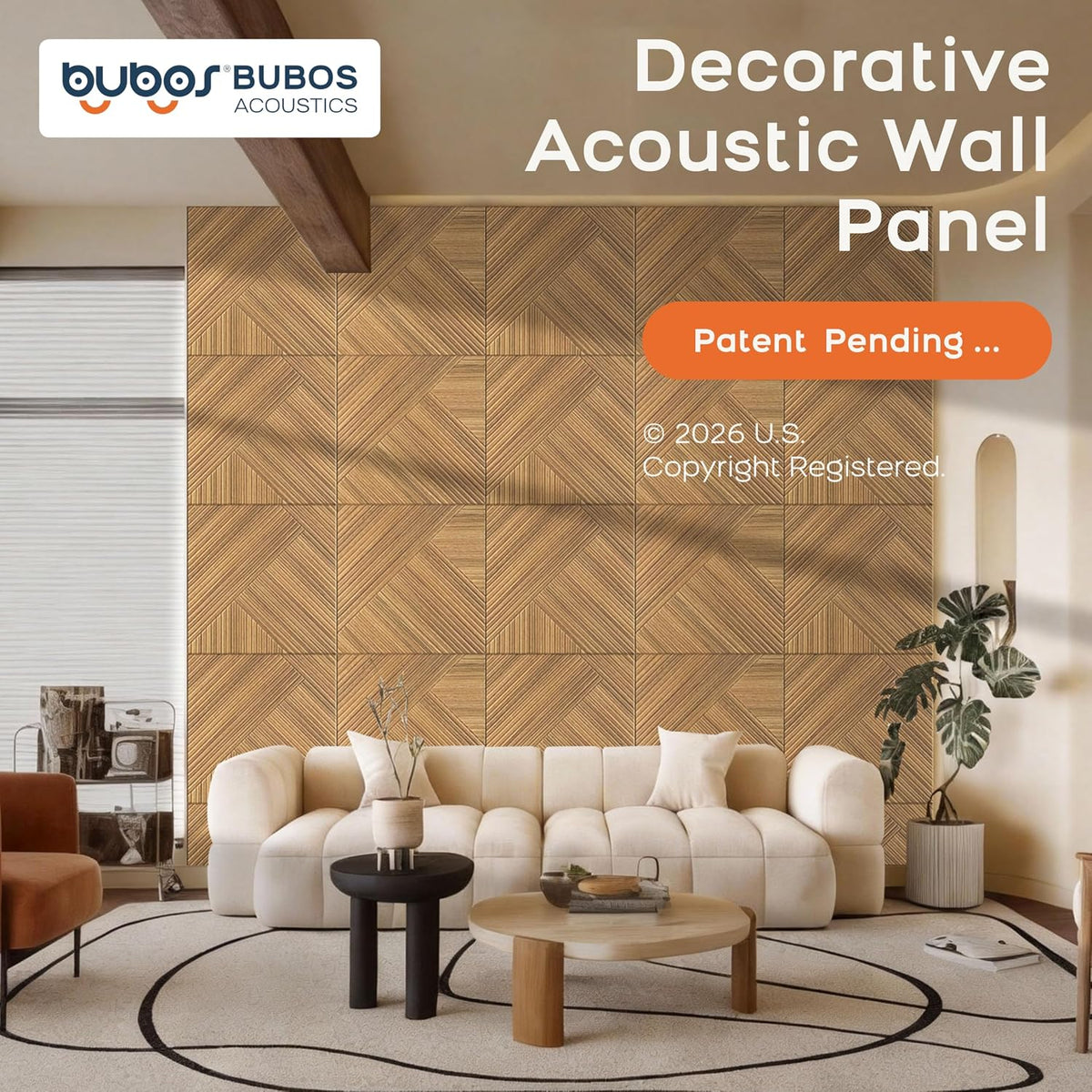 BUBOS 6-Pack Acoustic Wall Panels-Diamond Weave