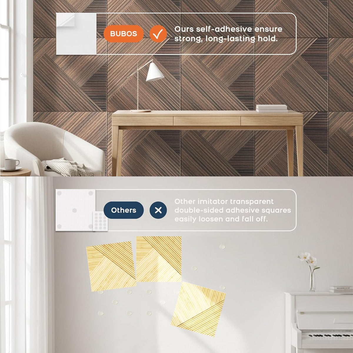 BUBOS 6-Pack Acoustic Wall Panels-Diamond Weave