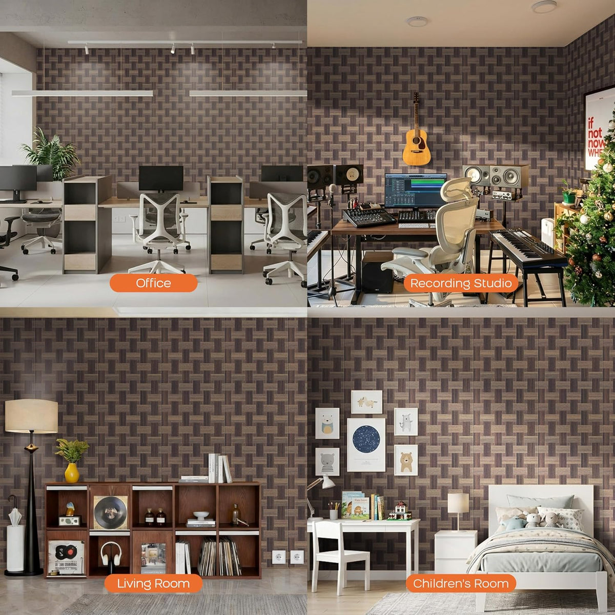BUBOS 6-Pack Acoustic Wall Panels-GrainLoom