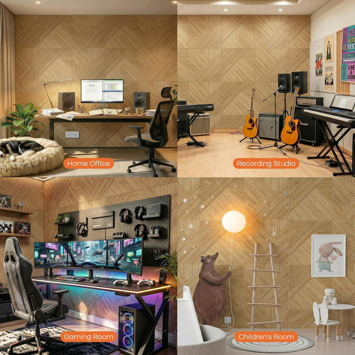 Bubos Large Acoustic log color 72*48"